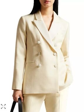 NWT - Ted Baker Dianai Relaxed Double Breasted Blazer in Ivory